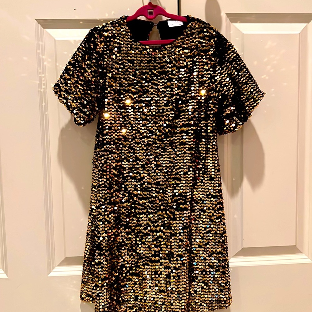 Zara gold sequin dress Size 8